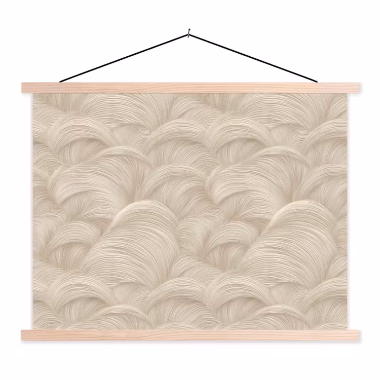 Bogen - Patroon - Beige textielposter latten blank klein 122 -3d