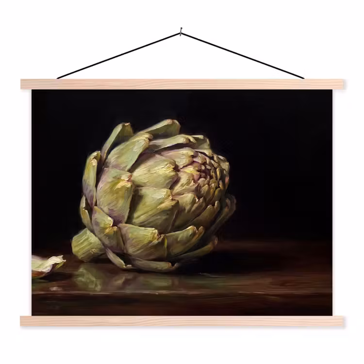 Hanging Poster - Artichoke - Food - Classic - Artichok - Eten - Klassiek textielposter latten blank klein
