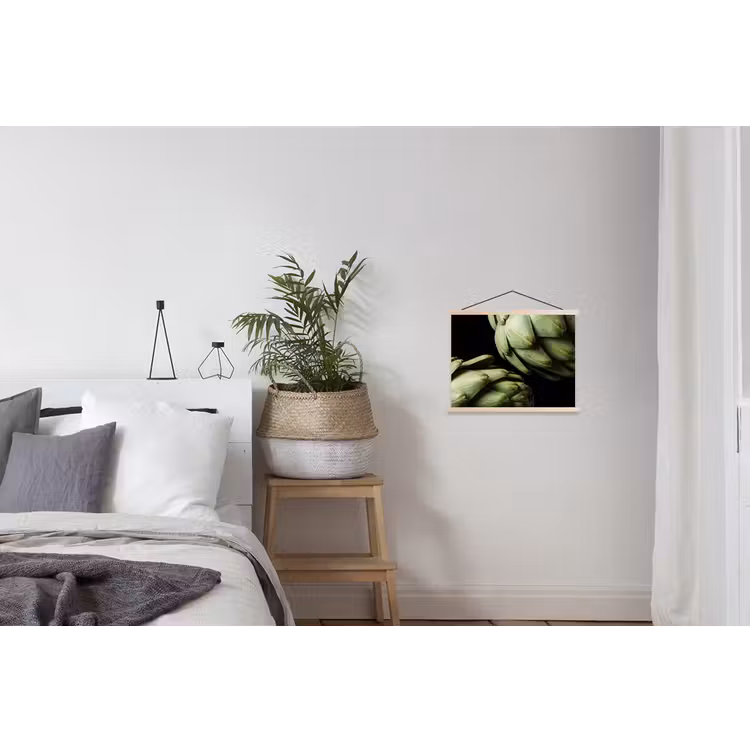 Hanging Poster - Artichoke - Green - Food - Artisjok - Groen - Eten textielposter latten blank klein