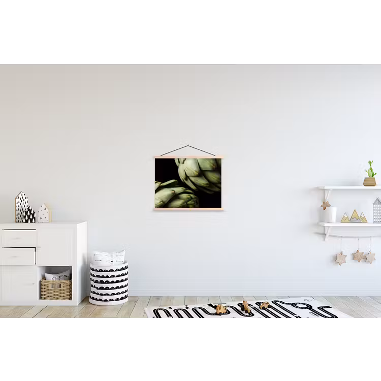 Hanging Poster - Artichoke - Green - Food - Artisjok - Groen - Eten textielposter latten blank klein