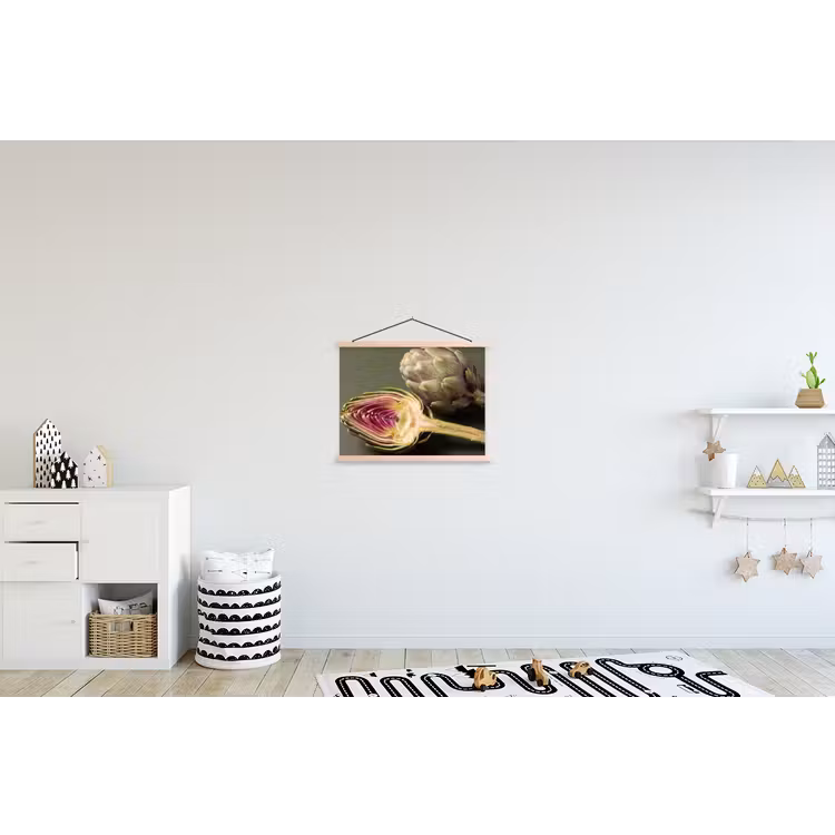 Hanging Poster - Artichoke - Purple - Food - Artisjok - Paars - Voedsel textielposter latten blank klein