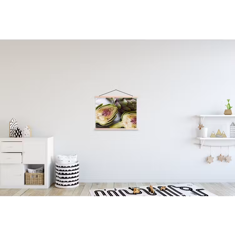 Hanging Poster - Artichoke - Sliced - Food - Artisjok - Doorgesneden - Eten textielposter latten blank klein