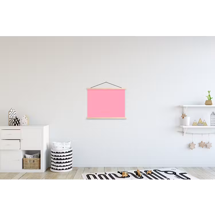 Bubblegum - Pink - Roze textielposter latten blank klein 122 -kinderkamer