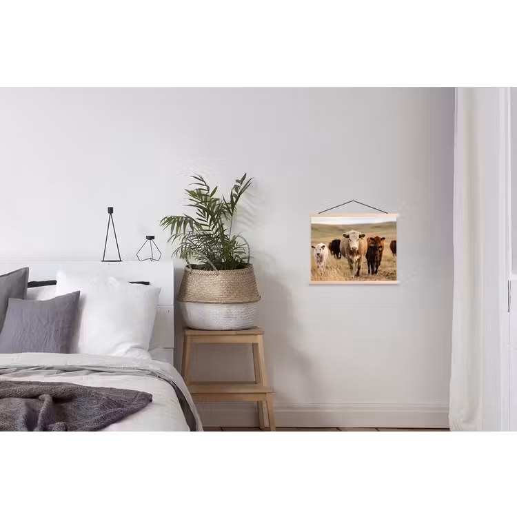 Runderen - Kudde - Landschap - Weide - Rustig textielposter latten blank klein -woonkamer