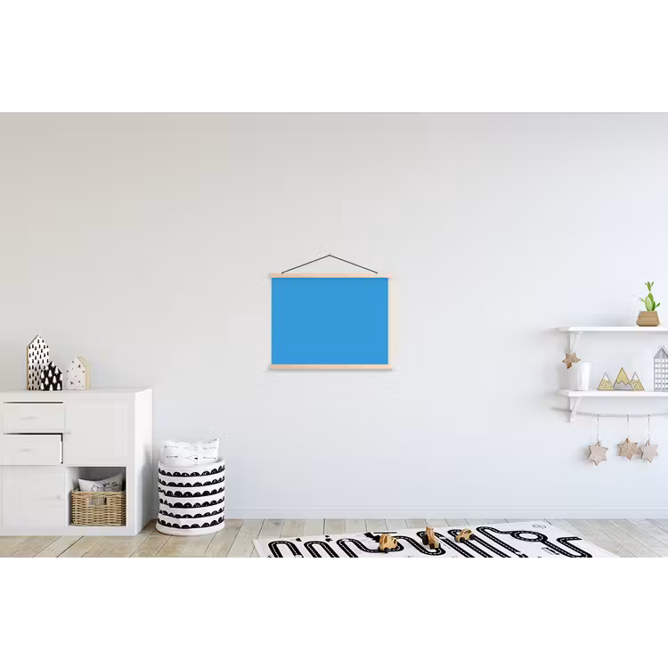 Cerulean - Breeze - Blauw textielposter latten blank klein 122 -kinderkamer