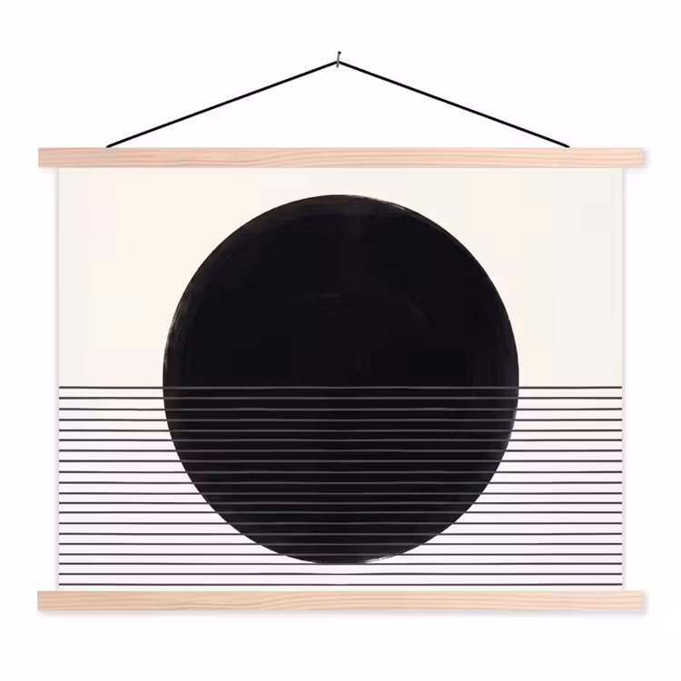 Hanging Poster - Circle - Lines - Abstract - Cirkel - Lijnen - Abstract textielposter latten blank klein