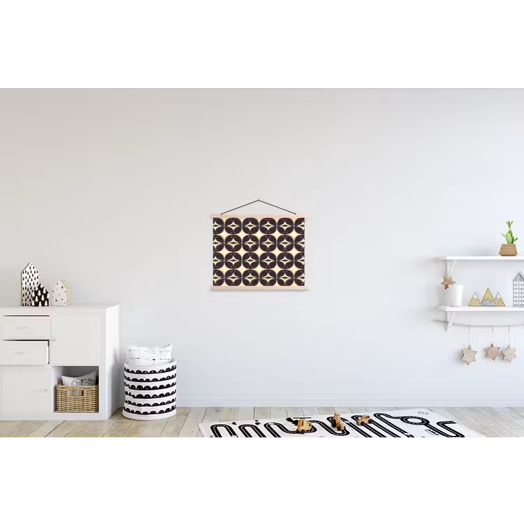 Cirkel - Retro - Kleurrijk textielposter latten blank klein 122 -kinderkamer