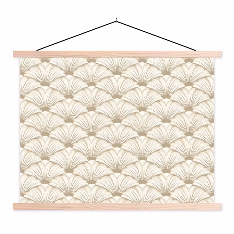 Klassiek - Art - Beige textielposter latten blank klein 122 -3d