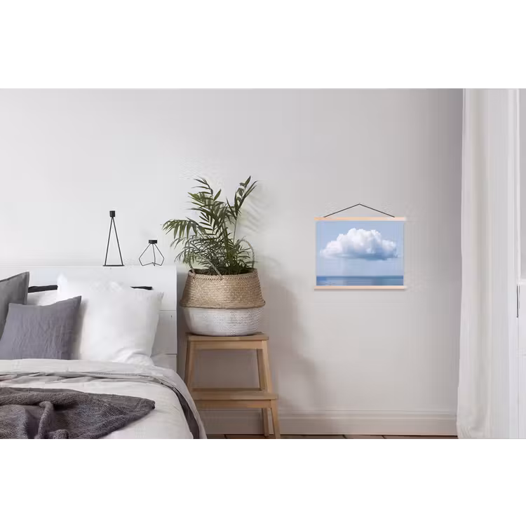 Hanging Poster - Cloud - Rain - Nature - Wolk - Regen - Natuur textielposter latten blank klein