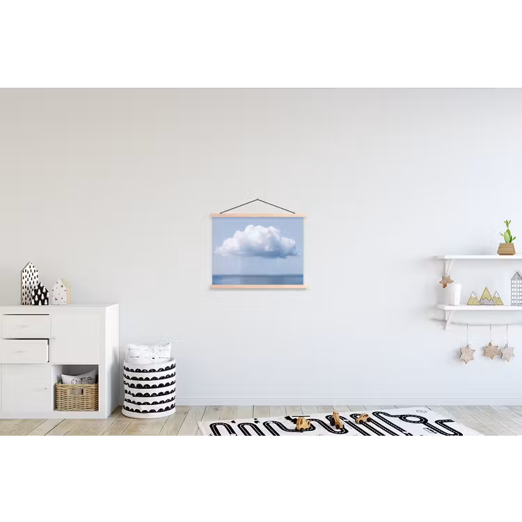 Hanging Poster - Cloud - Rain - Nature - Wolk - Regen - Natuur textielposter latten blank klein