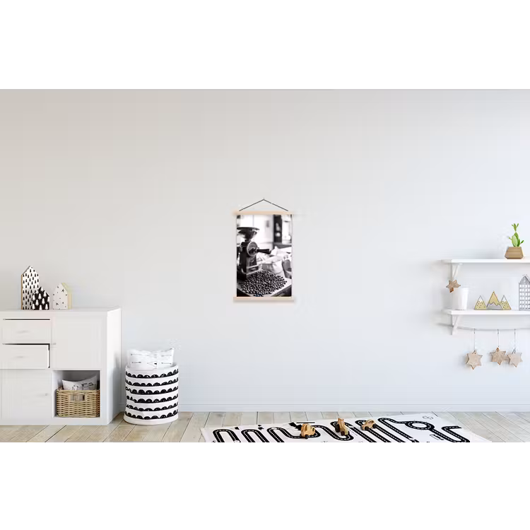 Koffiemolen - Gemalen - Vintage textielposter latten blank klein -kinderkamer