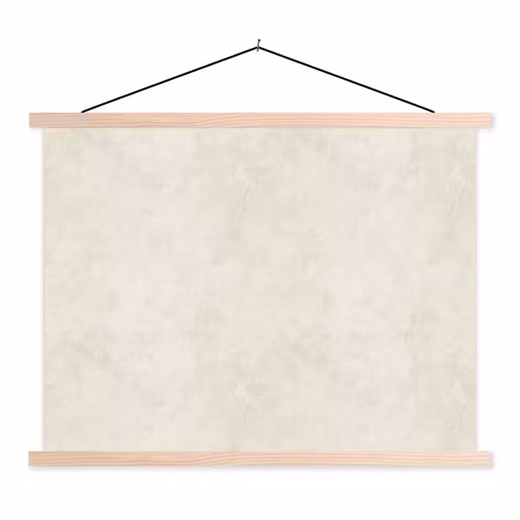 Crème - Egaal - Beton textielposter latten blank klein 122 -3d