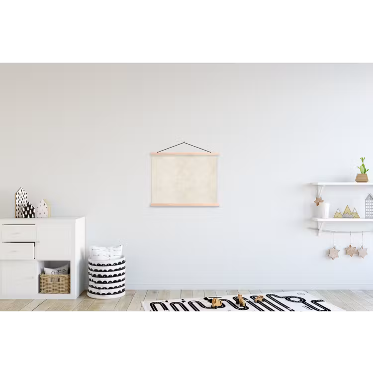 Crème - Egaal - Beton textielposter latten blank klein 122 -kinderkamer