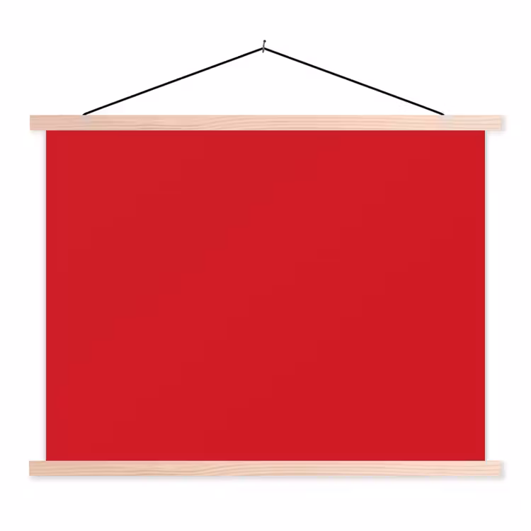 Crimson - Velvet - Rood textielposter latten blank klein 122 -3d