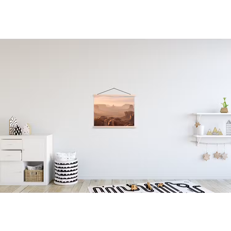Woestijn - Landschap - Natuur textielposter latten blank klein -kinderkamer