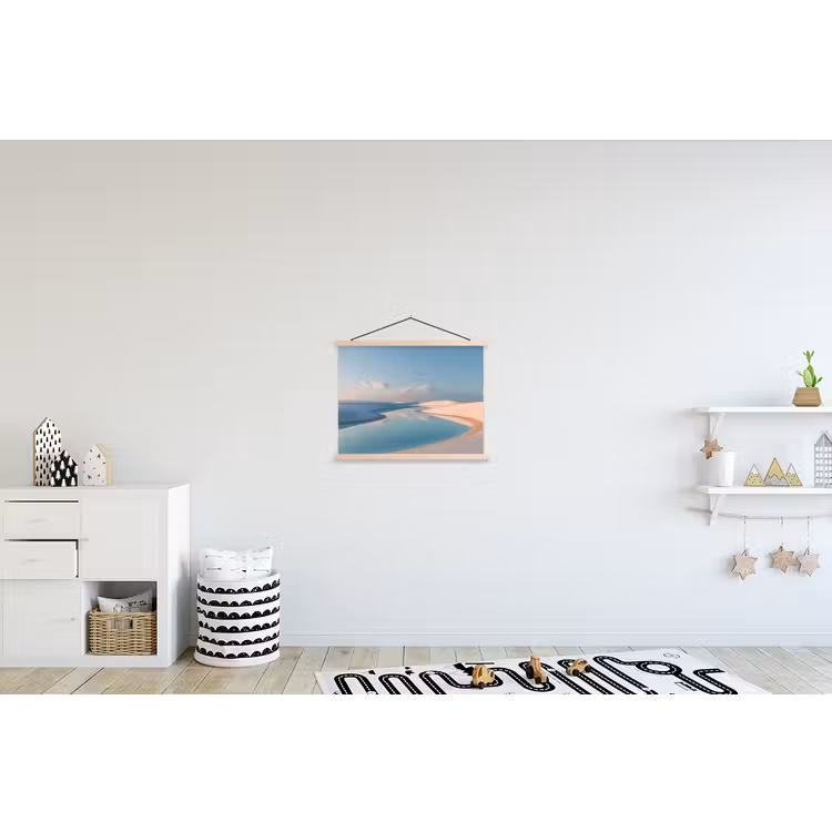 Duinen - Waterplas - Oneindige rust textielposter latten blank klein -kinderkamer