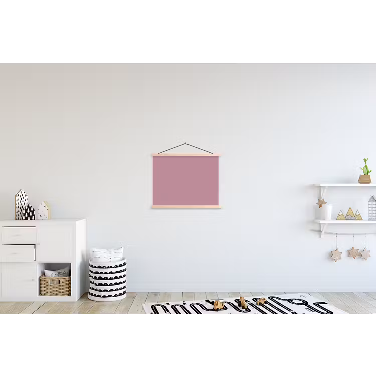 Dusty - Mauve - Paars textielposter latten blank klein 122 -kinderkamer