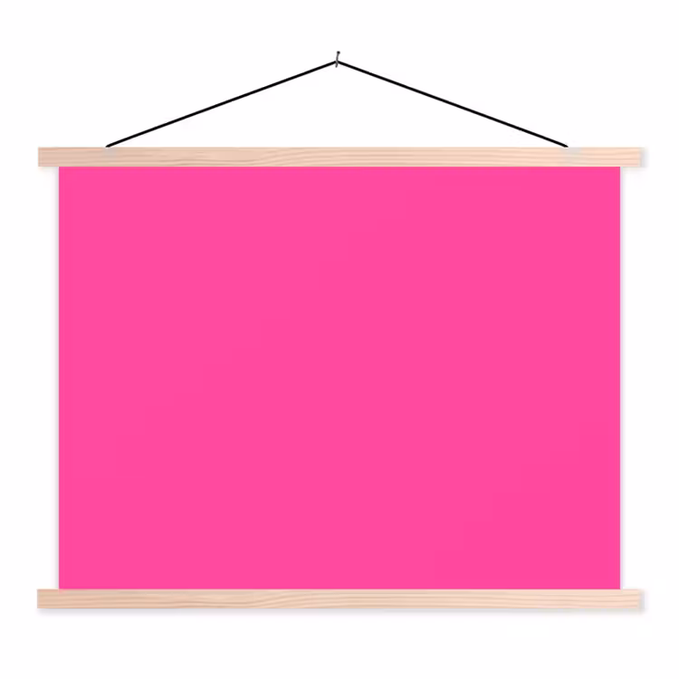 Electric - Magenta - Roze textielposter latten blank klein 122 -3d