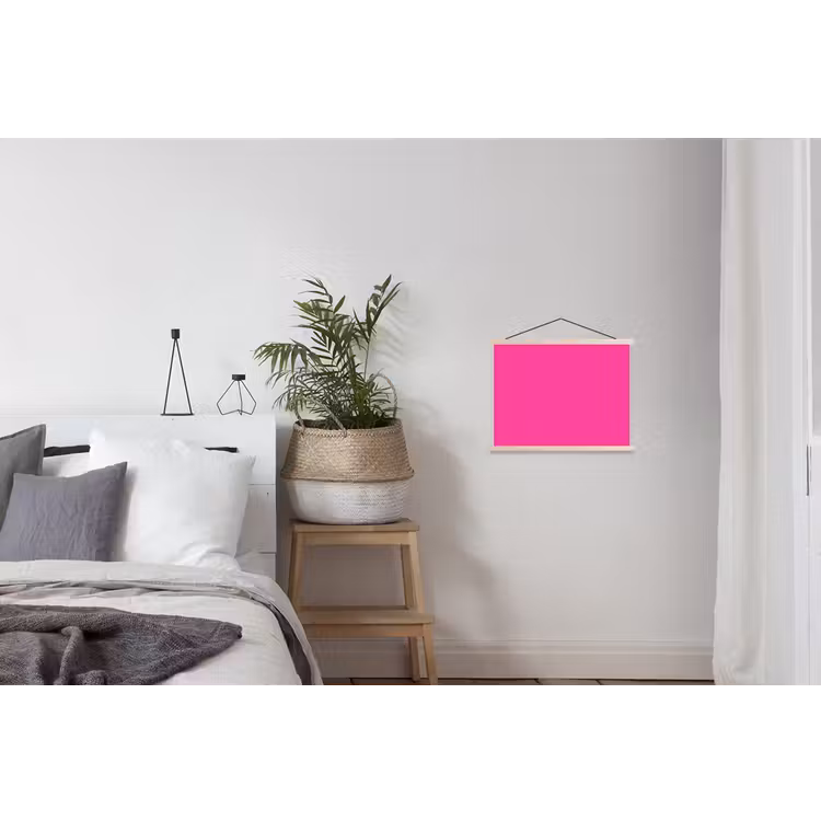 Electric - Magenta - Roze textielposter latten blank klein 122 -woonkamer