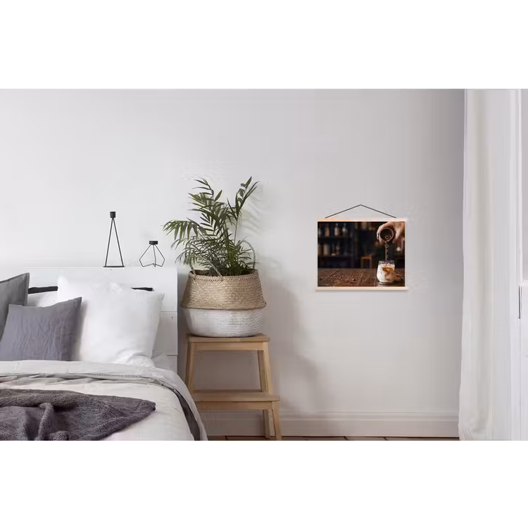 Espresso - Melk - Café textielposter latten blank klein -woonkamer