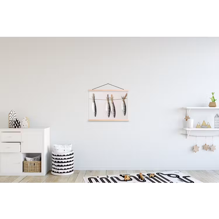 Hanging Poster - Fish - Hanging - Food - Vis - Hangend - Eten textielposter latten blank klein
