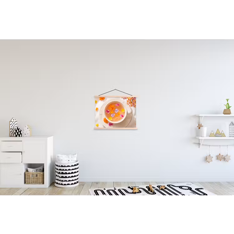 Bloemen - Kop - Natuur - Kleurrijk - Zomer textielposter latten blank klein -kinderkamer
