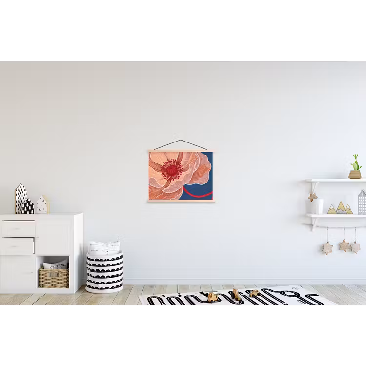 Hanging Poster - Flowers - Modern - Abstract - Bloemen - Modern - Abstract textielposter latten blank klein
