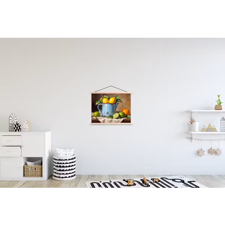 Hanging Poster - Food - Still Life - Classical - Eten - Stilleven - Klassiek textielposter latten blank klein