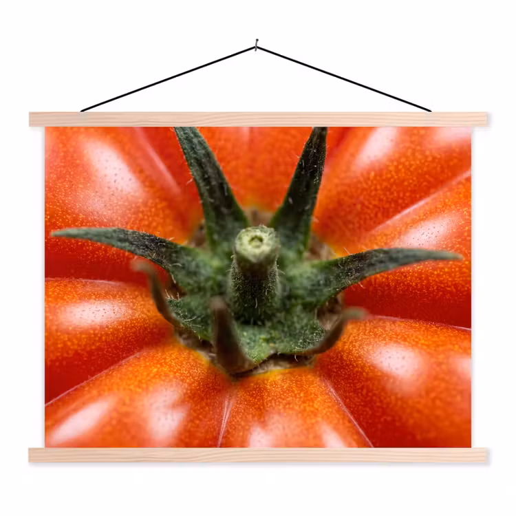 Hanging Poster - Food - Tomato - Red - Eten - Tomaat - Rood textielposter latten blank klein