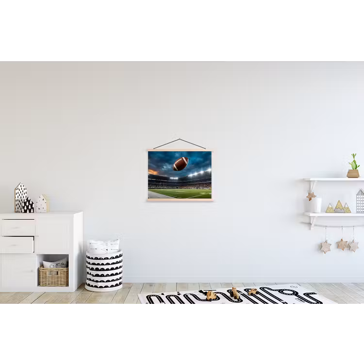 Football - Bal - Stadion - Sport textielposter latten blank klein -kinderkamer