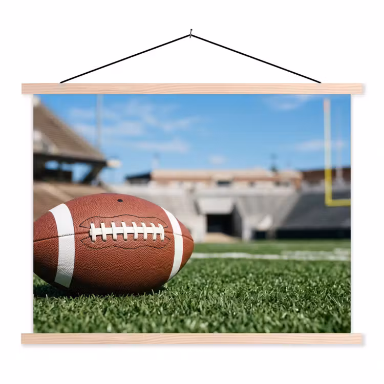 Football - Veld - Stadion - Sport textielposter latten blank klein -3d