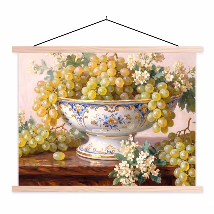 Hanging Poster - Fruit - Still Life - Classic - Fruit - Stilleven - Klassiek textielposter latten blank klein