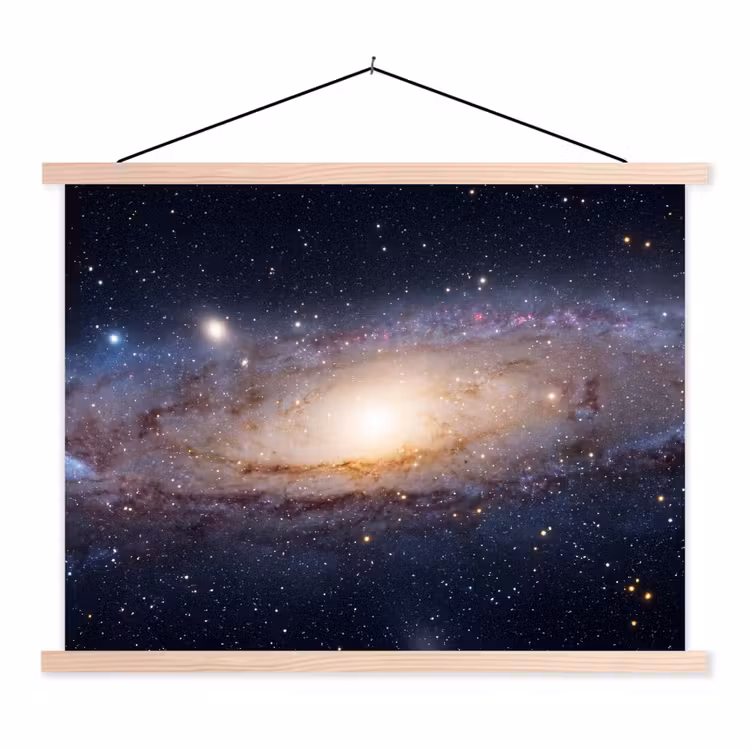 Hanging Poster - Galaxy - Space - Cosmos - Sterrenstelsel - Ruimte - Kosmos textielposter latten blank klein