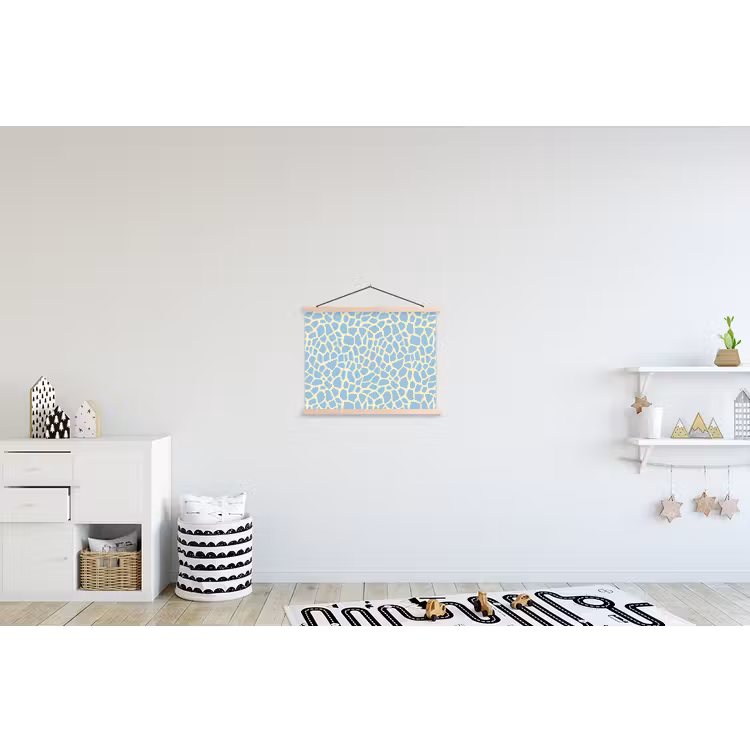 Giraf - Modern - Blauw textielposter latten blank klein 122 -kinderkamer