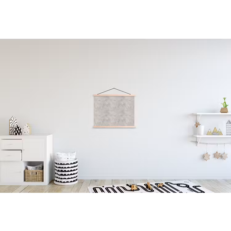 Grijs - Beton - Industrieel textielposter latten blank klein 122 -kinderkamer