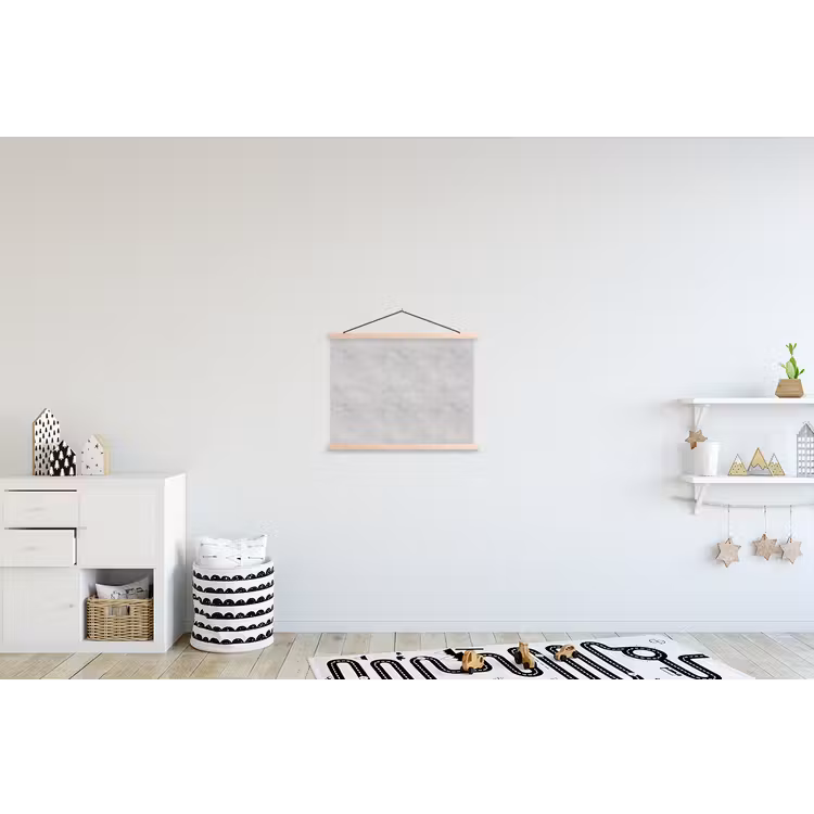 Grijs - Beton - Neutraal textielposter latten blank klein 122 -kinderkamer