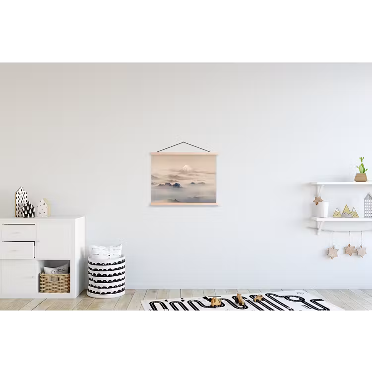 Japans - Landschap - Beige textielposter latten blank klein -kinderkamer