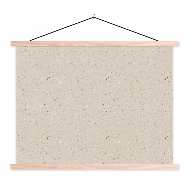 Lichtbeige - Terrazzo - Grijs textielposter latten blank klein 122 -3d