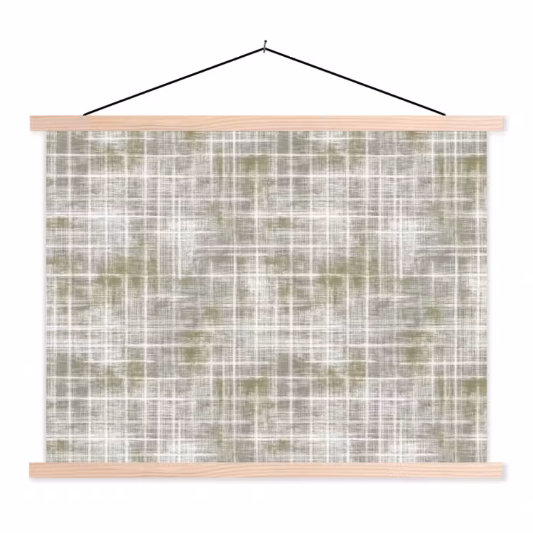 Linnen - Patroon - Groen textielposter latten blank klein 122 -3d