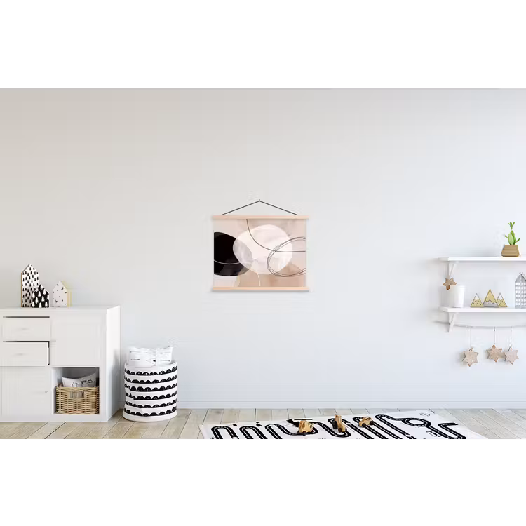 Hanging Poster - Lines - Wavy - Art - Lijnen - Golvend - Kunst textielposter latten blank klein