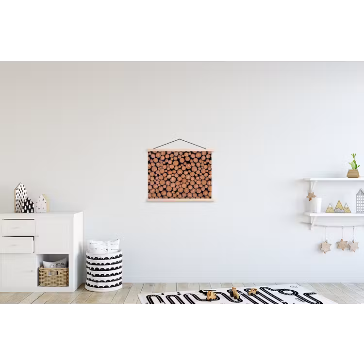 Houtblokken - Textuur - Patroon - Bruin - Rustiek textielposter latten blank klein -kinderkamer