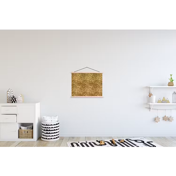 Metaal - Dynamisch - Goud textielposter latten blank klein 122 -kinderkamer