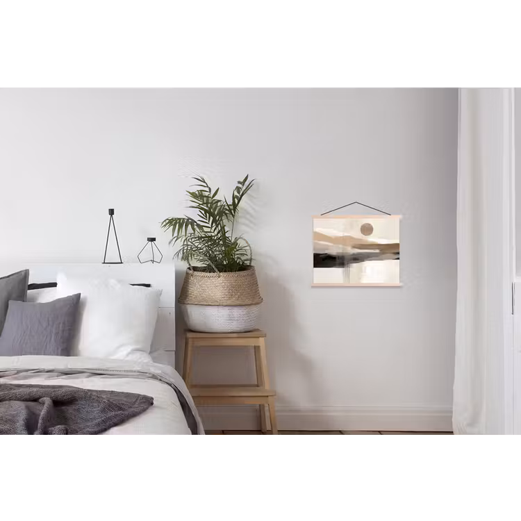 Minimalistisch - Landschap - Dimensie textielposter latten blank klein -woonkamer
