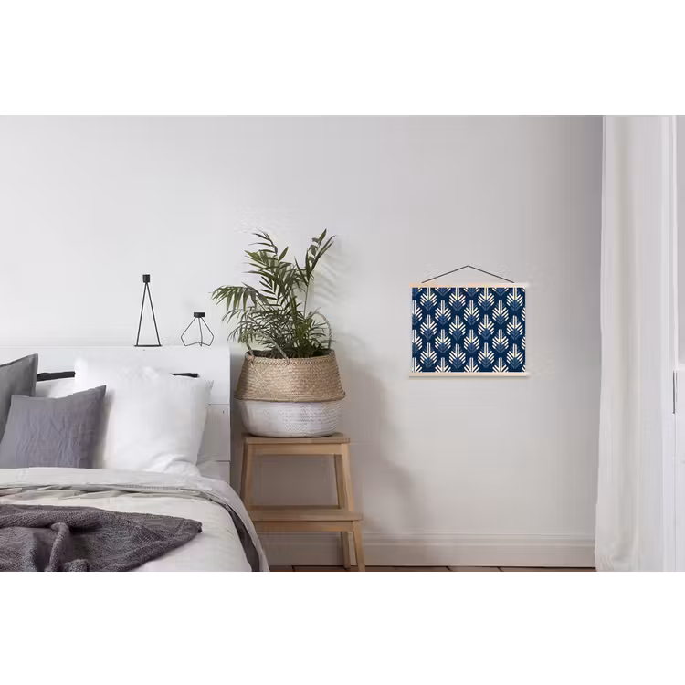 Modern - Patroon - Blauw textielposter latten blank klein 122 -woonkamer