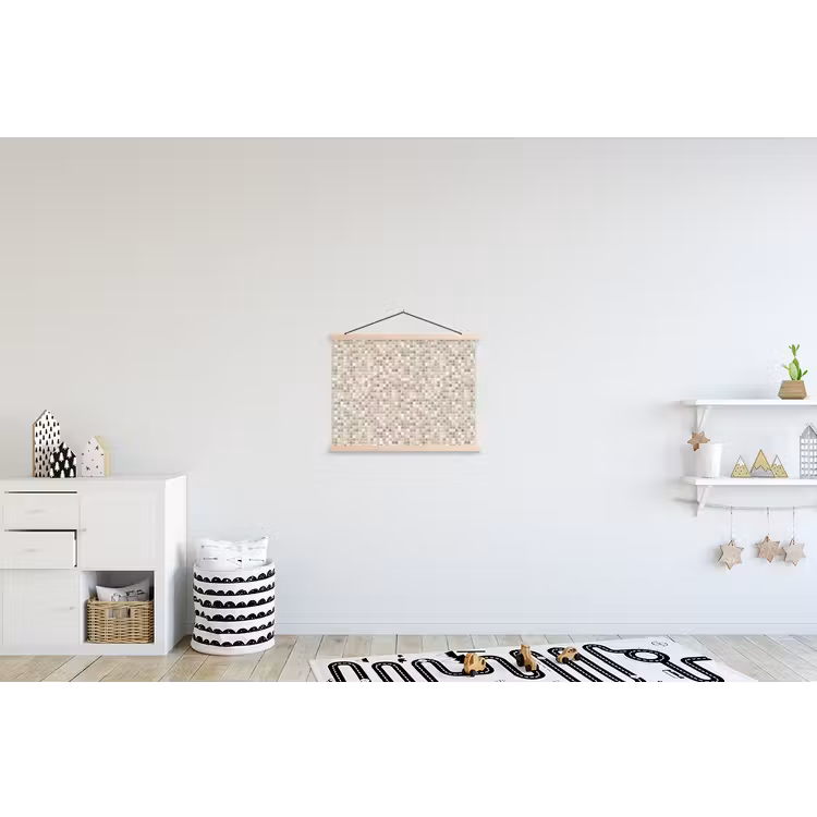 Mozaïek - Patroon- Taupe textielposter latten blank klein 122 -kinderkamer