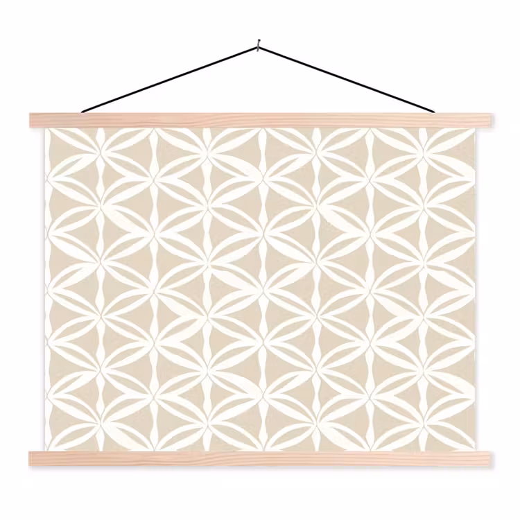 Motief - Modern - Beige textielposter latten blank klein 122 -3d