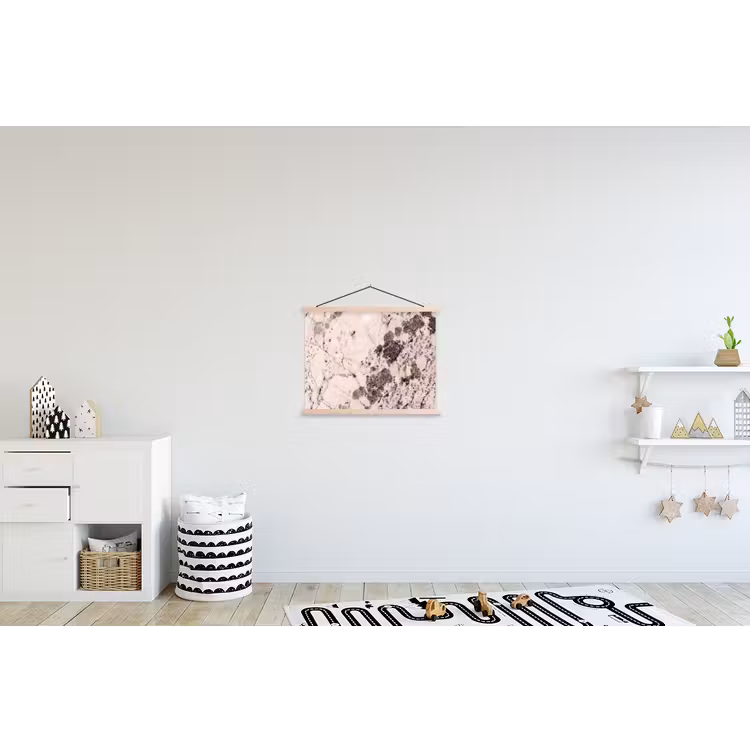 Natuursteen - Patroon - Abstract - Beige - Grijs textielposter latten blank klein -kinderkamer
