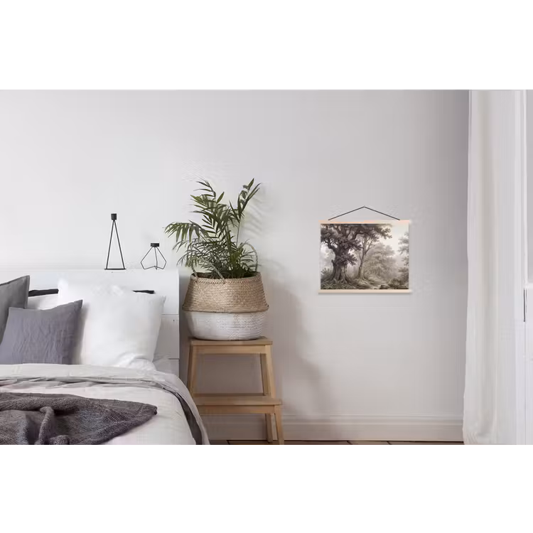 Natuur - Bos - Eik textielposter latten blank klein -woonkamer