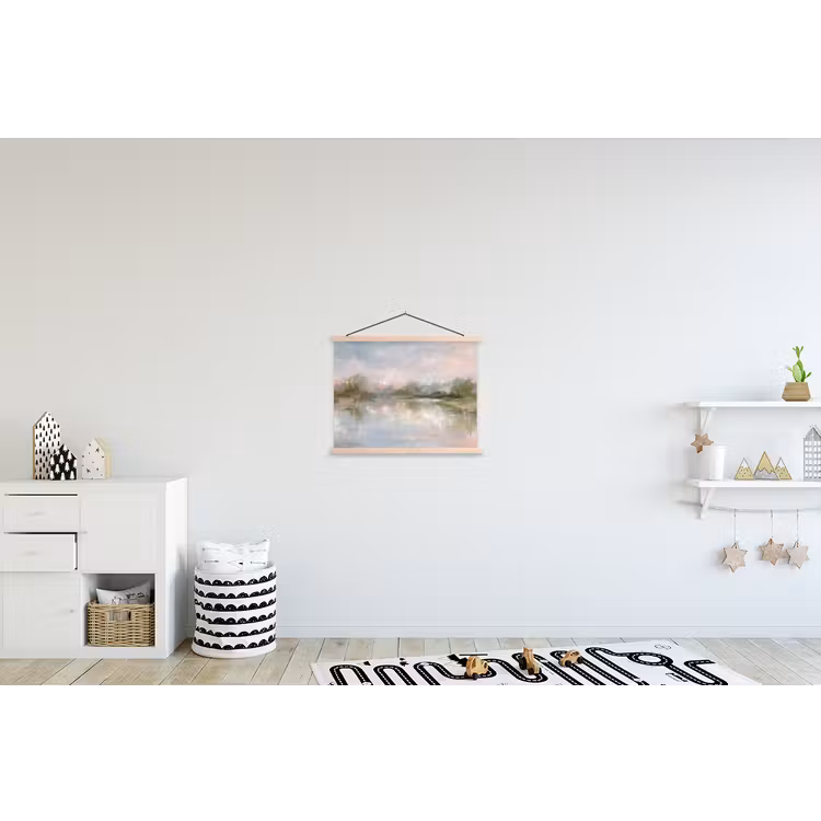 Natuur - Landschap - Abstract - Water - Groen textielposter latten blank klein -kinderkamer