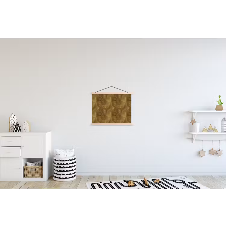Organisch - Lijnen - Goud textielposter latten blank klein 122 -kinderkamer